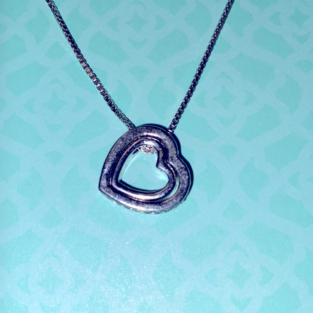 Double Heart Rhinestone Necklace